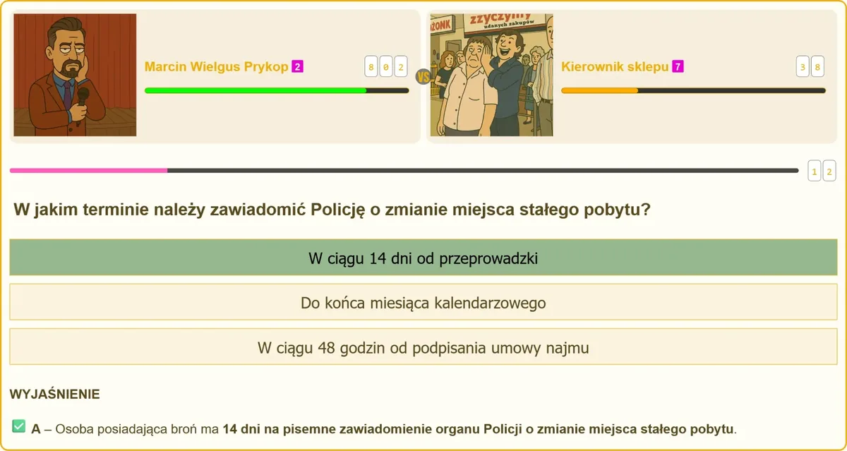 Egzamin na patent strzelecki – termin zgłoszenia zmiany miejsca zamieszkania