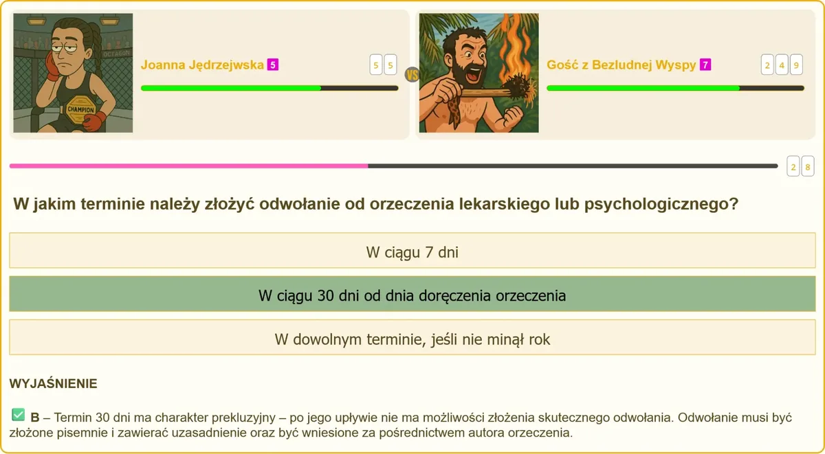 Odwołanie od orzeczenia lekarskiego na patent strzelecki