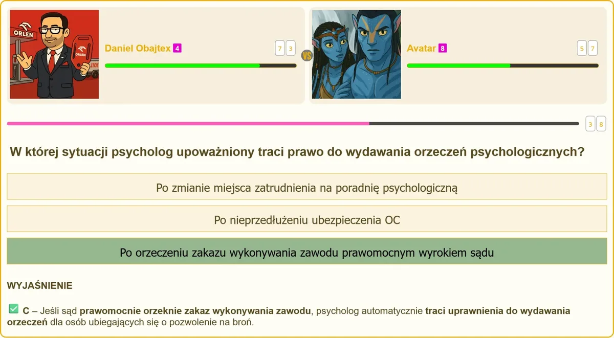 Psycholog uprawniony do wydawania orzeczeń na pozwolenie na broń