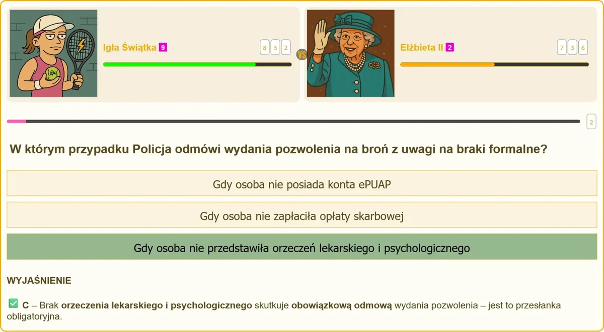 Brak orzeczenia lekarskiego i psychologicznego jako przesłanka odmowy pozwolenia na broń