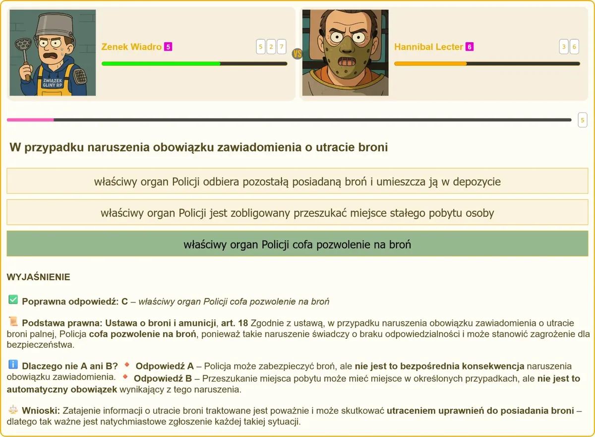Zawiadomienie o utracie broni składane na komisariacie Policji