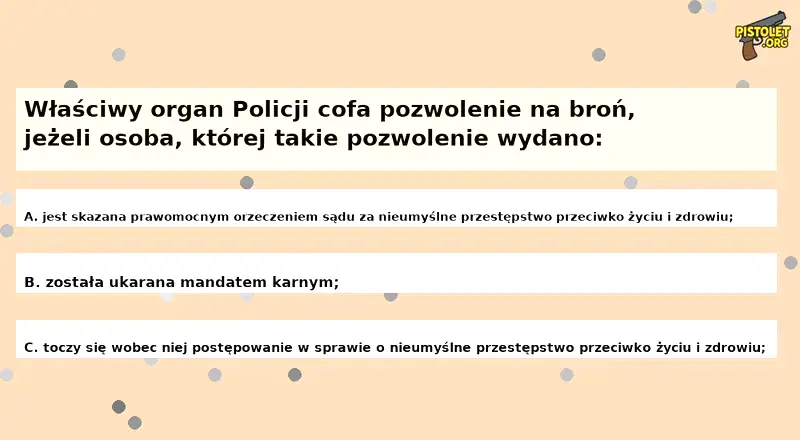 Kiedy Policja cofa pozwolenie na broń