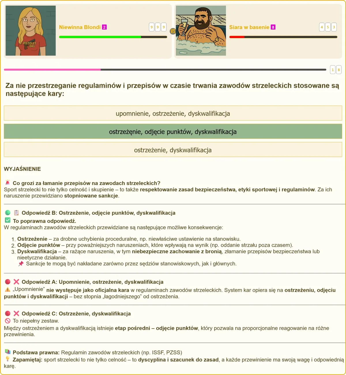 Pytanie testowe na patent strzelecki – kary za naruszenie regulaminu